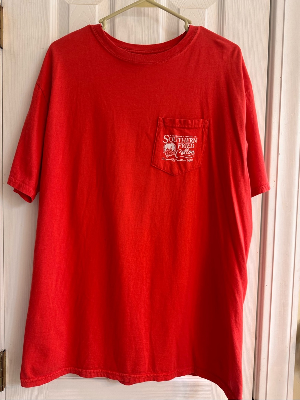 Southern Fried Cotton Red Short-Sleeve Pocket Tee